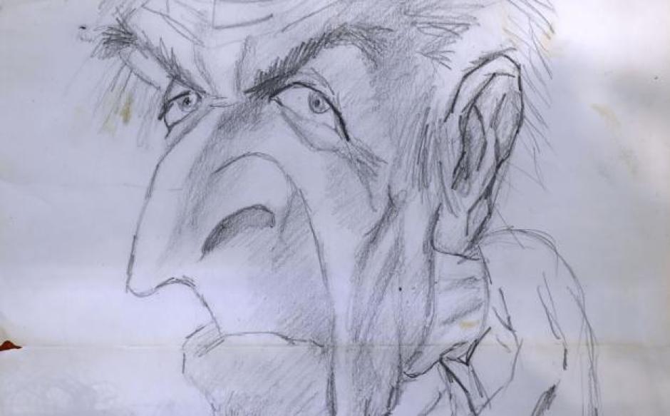 Caricatura que David entregó a una compañera de clase y que supuestamente representa a Rudolf Eschmann