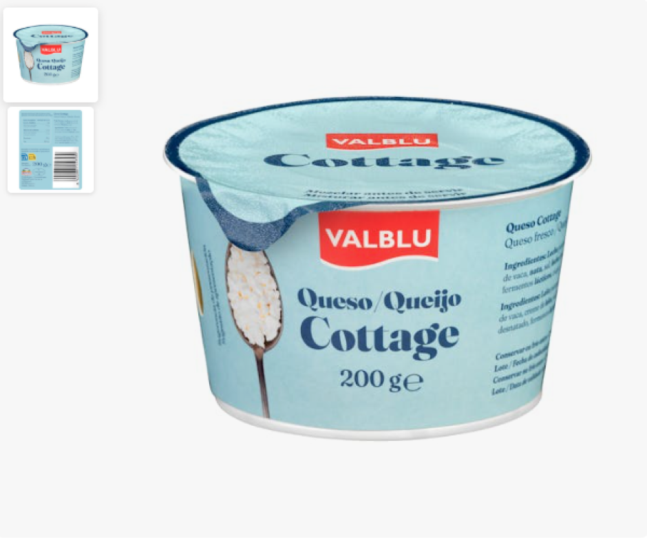 Imagen del nuevo queso cottage de Mercadona.