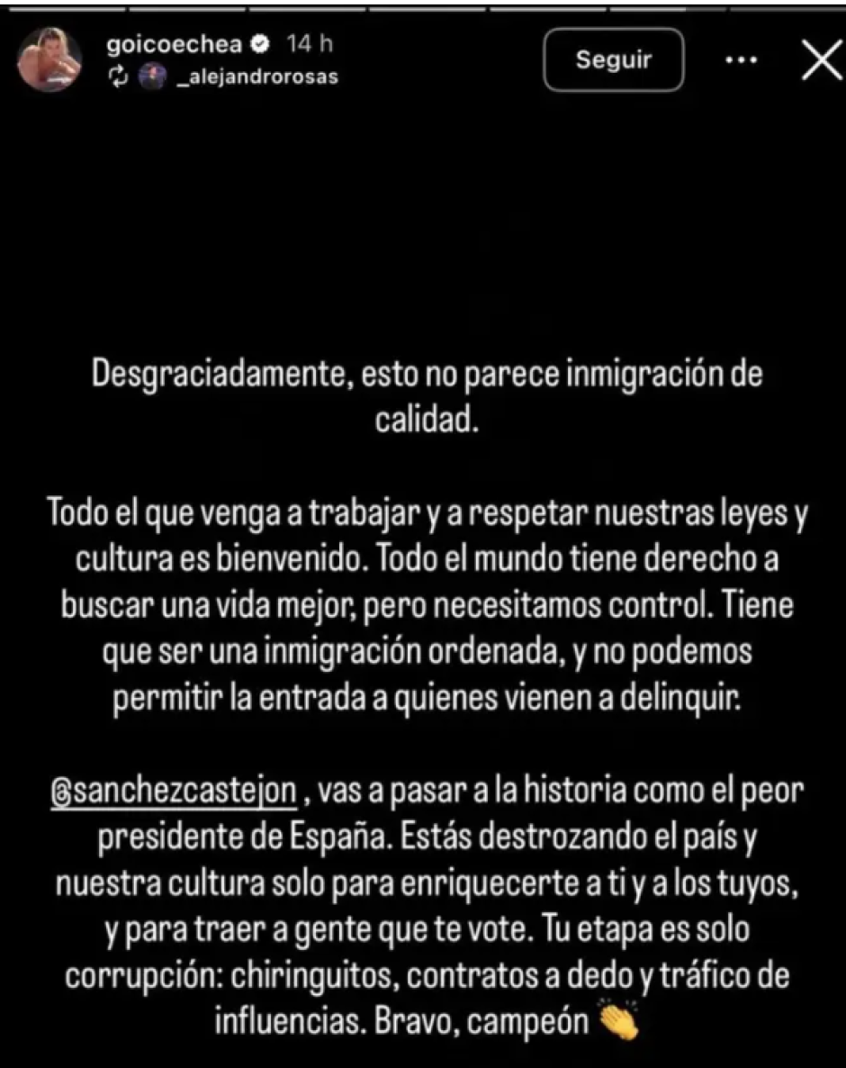 El mensaje que puso Jessica en su historia en Instagram