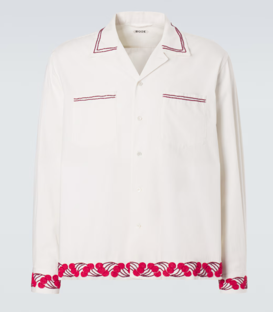Camisa Cherry Lane de popelín con cuentas, de Bode