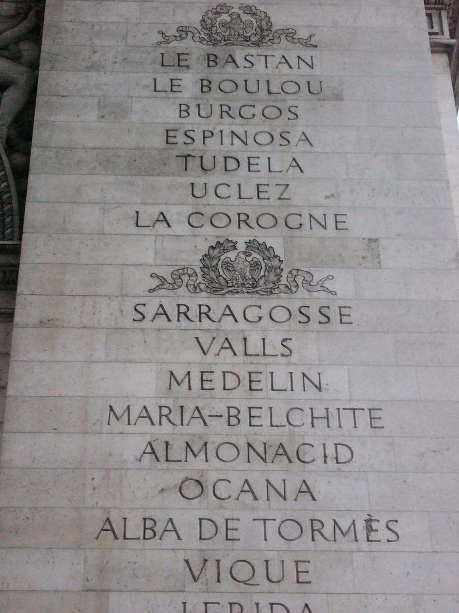 Almonacid en el Arco del Triunfo de París