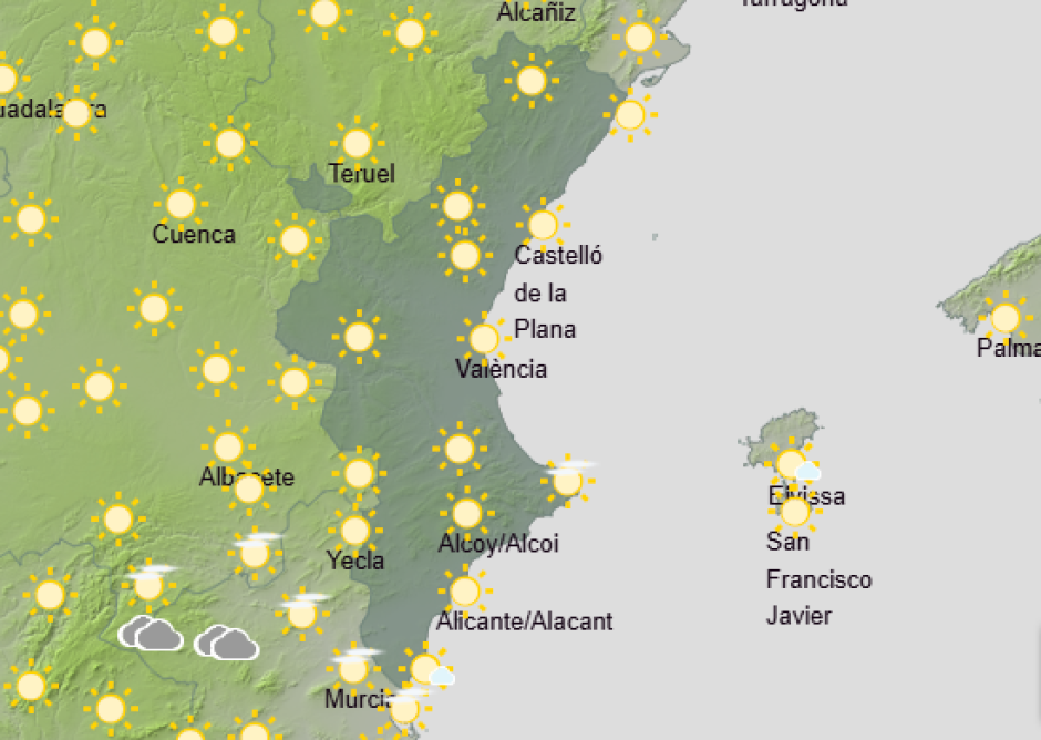 Previsión del tiempo para el momento de eclipse de este 12 de agosto en la Comunidad Valenciana.