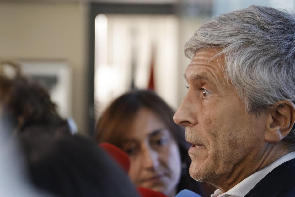 El ministro del Interior, Fernando Grande-Marlaska, atiende a la prensa este miércoles en Madrid