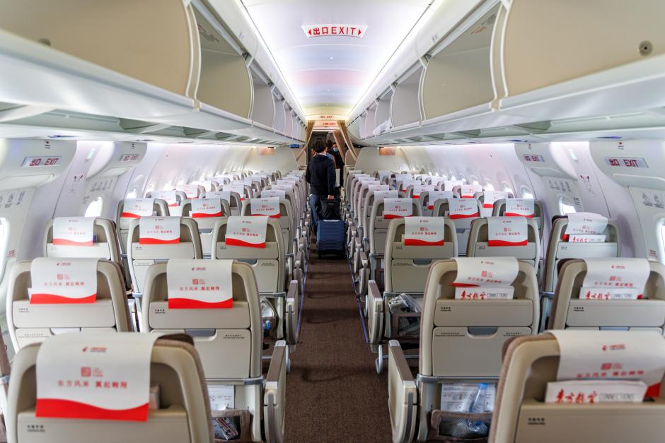 Interior del C919 de China Eastern.