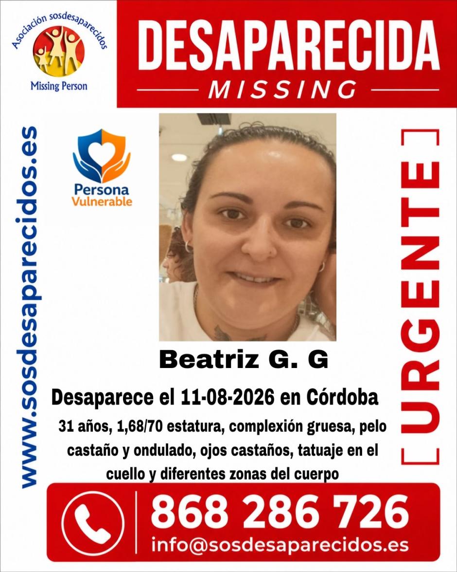 Alerta de la desaparición de Beatriz G. G.
