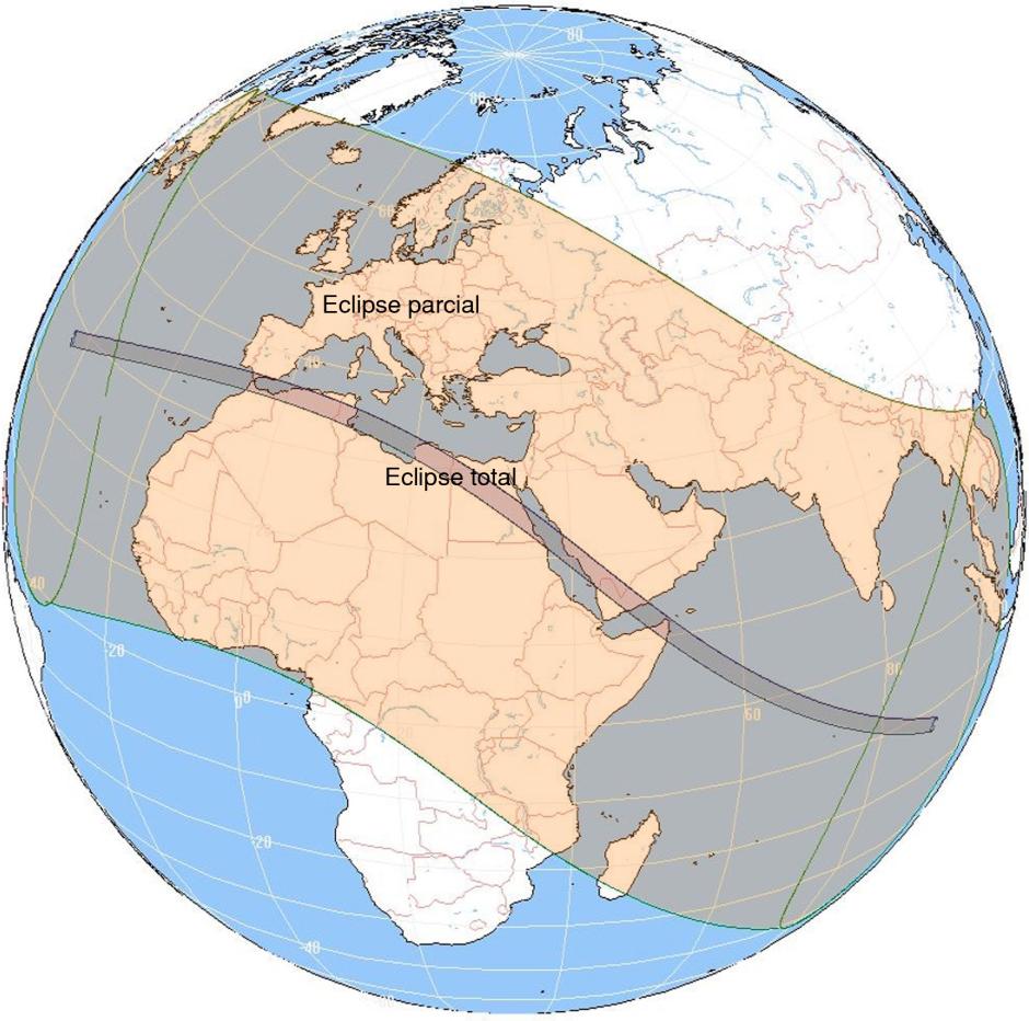 Eclipse del próximo 2 de agosto de 2027