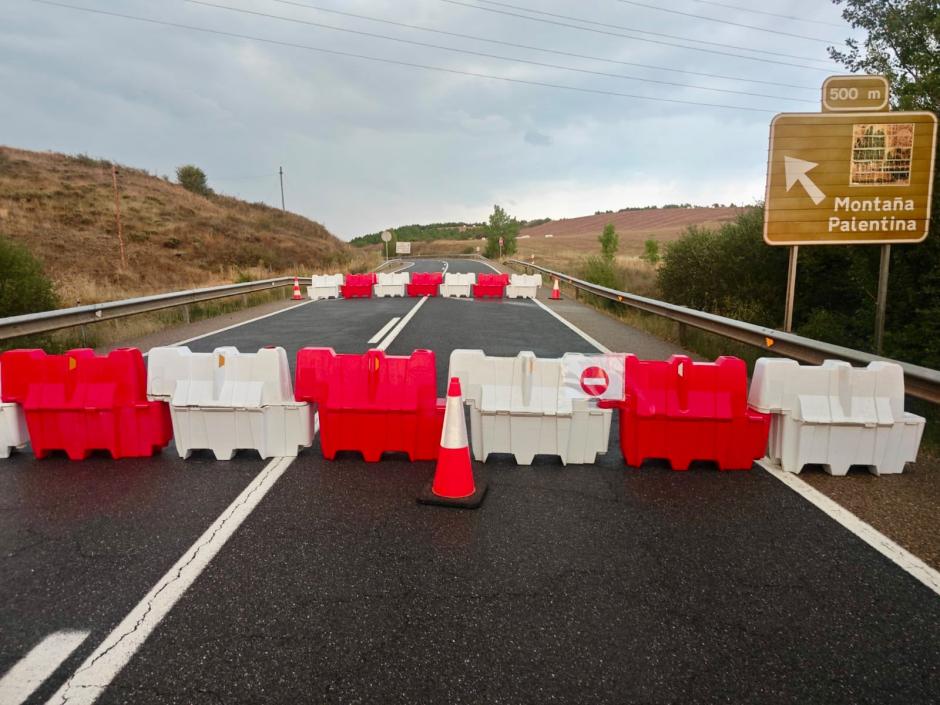 Corte de la carretera N-611,Palencia
