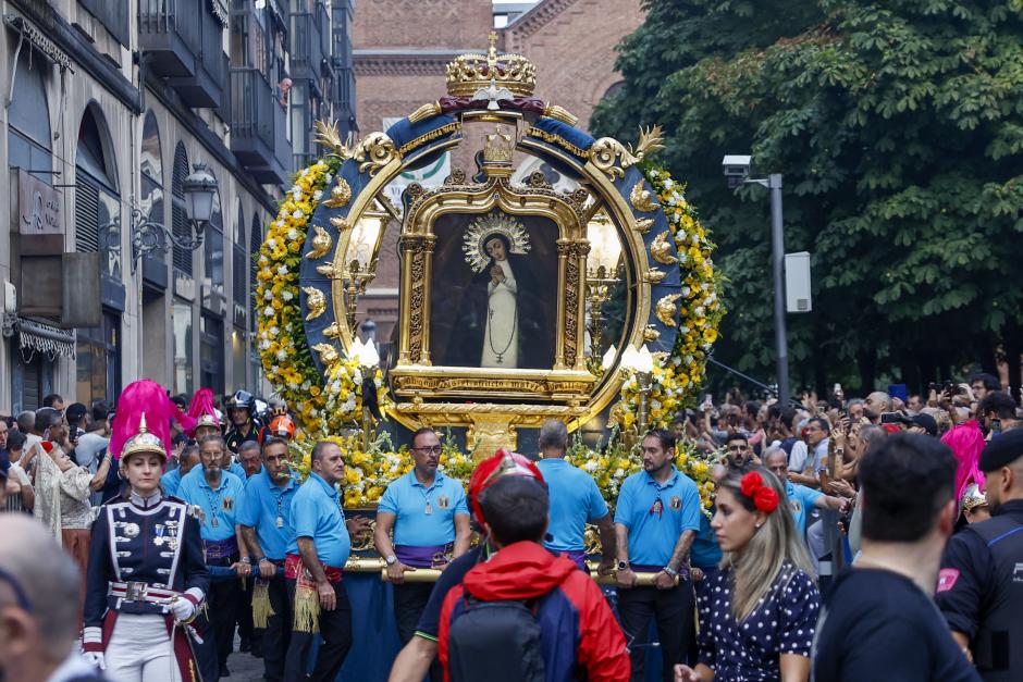 during the day of the " Virgen de la Paloma" celebrations in Madrid on Saturday, 15 August 2026