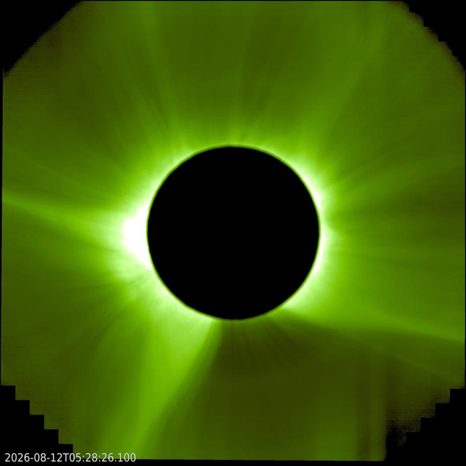 Imagen obtenida por Proba-3 durante el eclipse solar del 12 de agosto de 2026