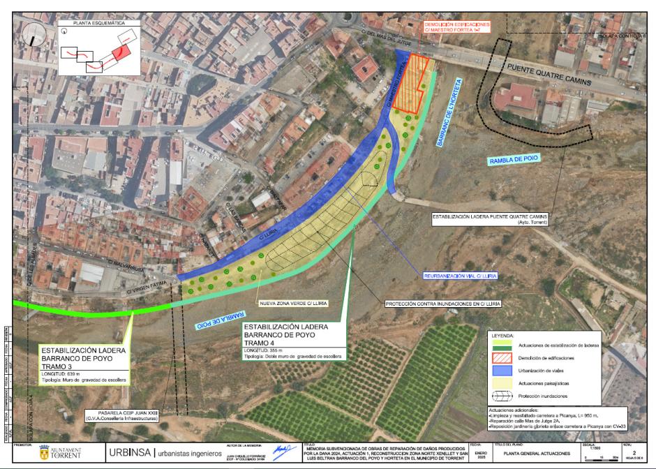 Mapa con las obras previstas en Torrent.