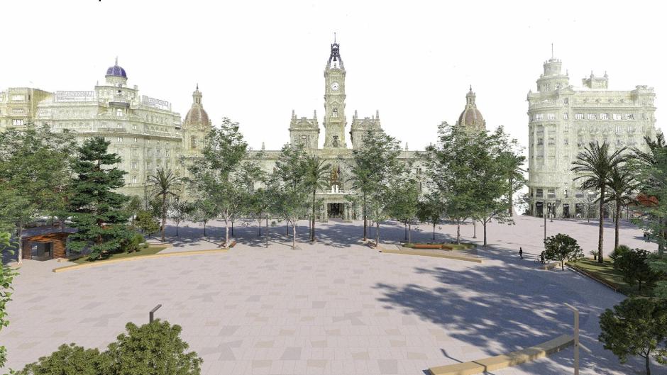 Recreación de la futura Plaza del Ayuntamiento de Valencia