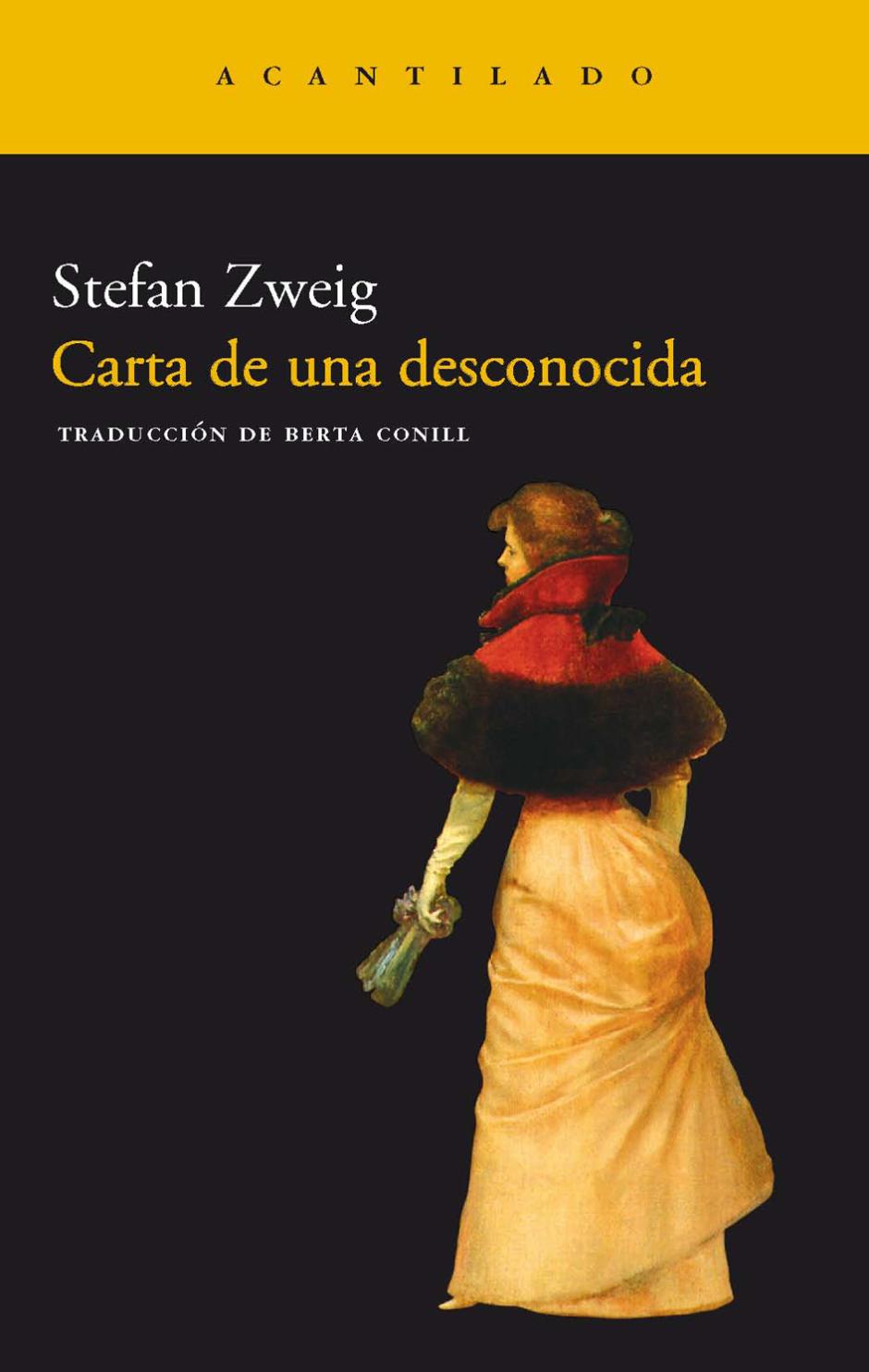 Cubierta de 'Carta a una desconocida'