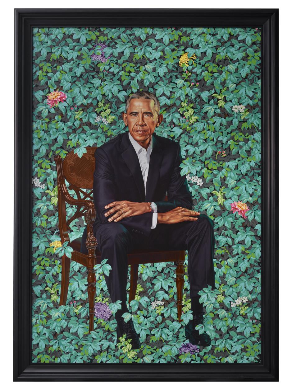 Retrato de Obama hecho por Wiley para la National Portrait Gallery