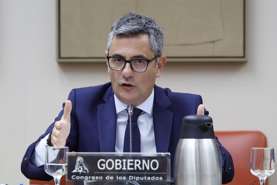 El ministro de Justicia, Felix Bolaños, comparece este jueves en la Comisión Mixta de Seguridad Nacional del Congreso