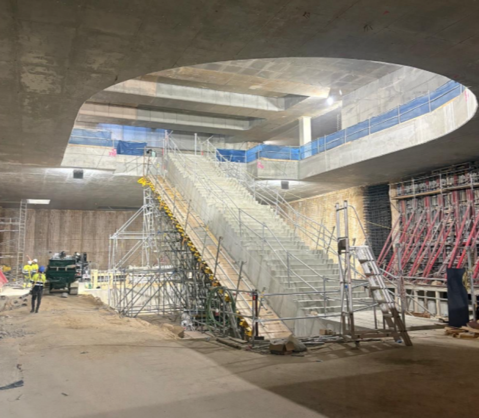 Imagen desde el interior de los trabajos de la estación Bernabéu