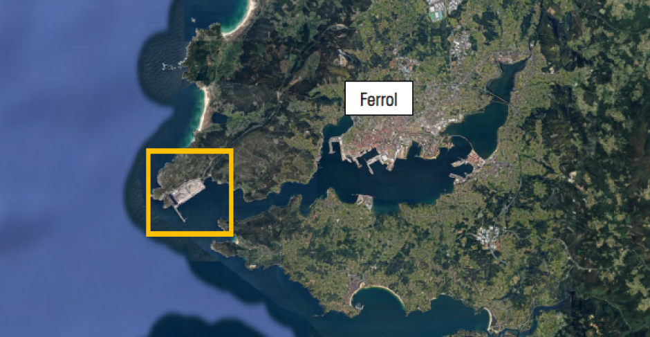 Imagen de la ubicación de la fábrica sobre el mapa de la zona