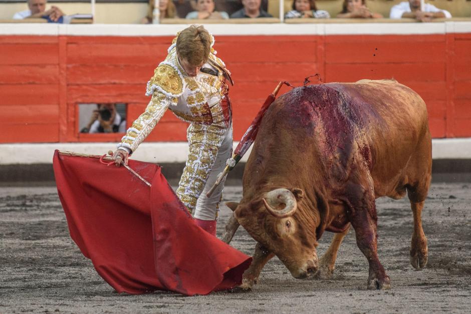Borja Jiménez, este sábado en Bilbao, con su primer toro