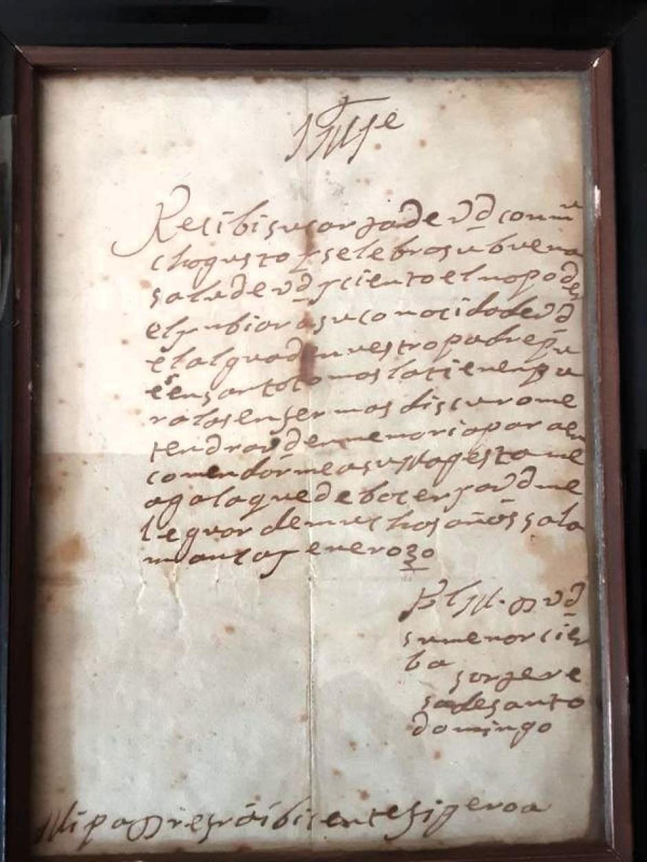 La carta que se conserva de sor Teresa