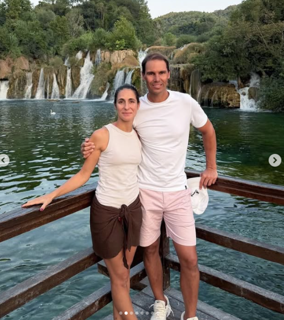 Mery Perelló y Rafa Nadal en el parque