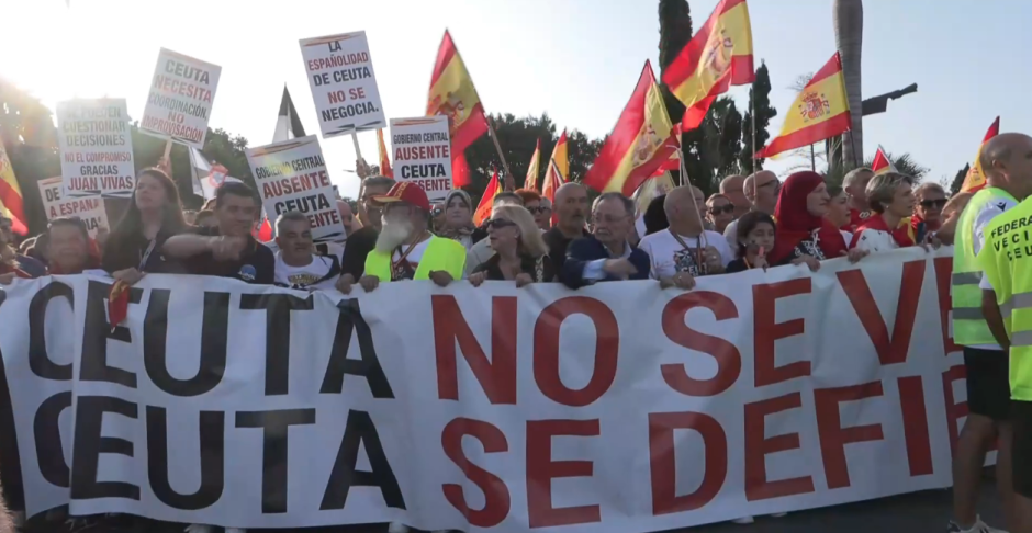 Manifestación en Ceuta por la crisis migratoria