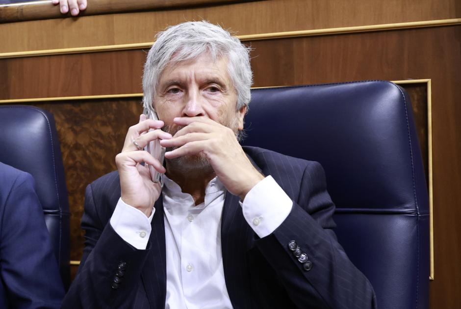 El ministro Fernando Grande-Marlaska, durante el Pleno sobre Ceuta