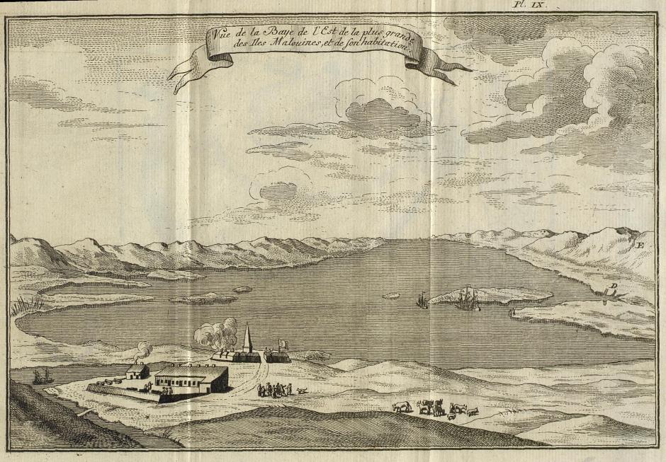 Puerto Soledad. Dom Pernety, 1769


<strong>Descripción bibliográfica: </strong>Histoire d'un voyage aux Isles Malouines, fait en 1763 &        1764 : avec des obseruations sur le detroit de Magellan        et sur les Patagons /par Dom Pernety ... ;  tome premier
 [-second] . -  Nouuelle édition, refondue & augmentée ... -  A Paris : chez Saillant & Nyon .... : Delalain ... : de l'imprimerie de Le Breton ..., 1770 . -  2 v. (I: IV, 385 p., [1] p. en bl. ; II: [2], 334 [2] p.,  XVI [i.e. XVIII] h. de grab. pleg.) ; 8º 


<strong>Notas: </strong>Nombre del tercer impresor tomado del colofón del t. 2. - Sign.: I: []², A-2A⁸, 2B² ; II: []¹, A-X⁸. - Error de numeración de las h. de grab., se repiten las VIII y IX. -  Las h. de grab. pleg. son calc.  con mapas, animales, plantas ... 


<strong>Impresor: </strong>Nyon, Jean Luc, imp.

<strong>Impresor: </strong>Saillant, Charles,1716-1786, imp.

<strong>Impresor: </strong> Delalain Nicolas-Augustin, ca 1735-1807, imp.

<strong>Impresor: </strong> Impreimerie de Le Breton, imp.


<strong>Lugar de impresión: </strong>Francia.  París


<strong>Localización: </strong> <a href="http://fama.us.es/record=b2096790~S5*spi" rel="nofollow">fama.us.es/record=b2096790~S5*spi</a>


Vea la ilustración en su <a href="http://fondosdigitales.us.es/fondos/libros/3554/769/histoire-dun-voyage-aux-isles-malouines-fait-en-1763-1764/" rel="nofollow">contexto</a> 


<strong>Libro completo en pdf: </strong> <a href="http://fondosdigitales.us.es/fondos/libros/3554/pdf" rel="nofollow">fondosdigitales.us.es/fondos/libros/3554/pdf/</a>