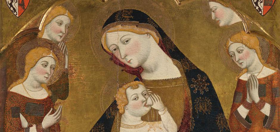Detalle de la Virgen de Tobed, una obra gótica atribuida a Jaume Serra