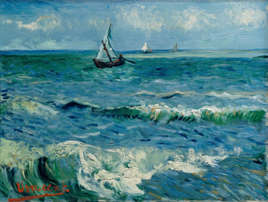 Paisaje marino cerca de Les Saintes-Maries-de-la-Mer, obra de Vincent