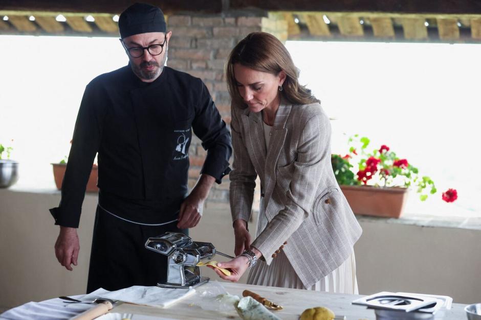 La Princesa de Gales en un taller de pasta