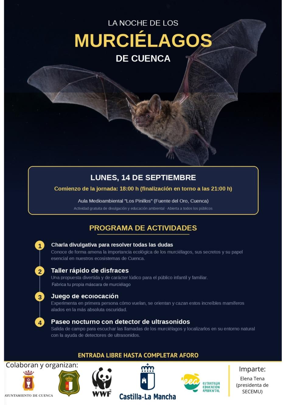 Cuenca celebra 'La Noche de los Murciélagos' en el Aula Medioambiental de Los Pinillos

REMITIDA / HANDOUT por AYUNTAMIENTO DE CUENCA
Fotografía remitida a medios de comunicación exclusivamente para ilustrar la noticia a la que hace referencia la imagen, y citando la procedencia de la imagen en la firma
09/9/2026