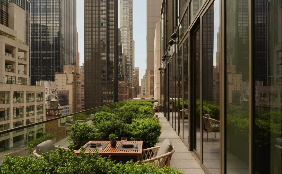 Terraza del Aman New York en la 5ª Avenida de Manhattan
