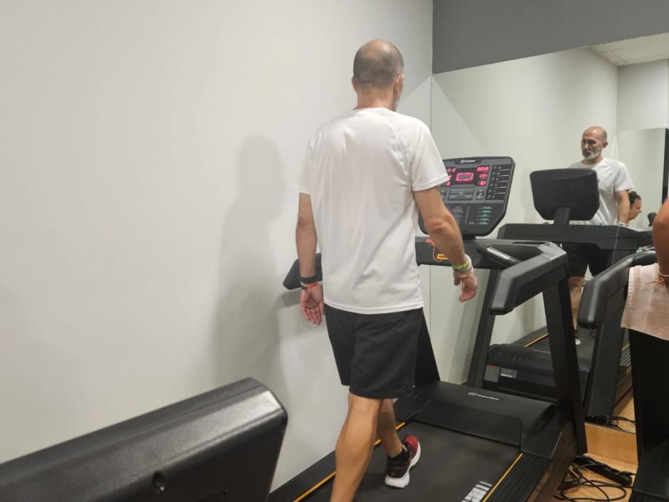 Hugo Girão entrenando para el reto solidario de este sábado por Yaiza