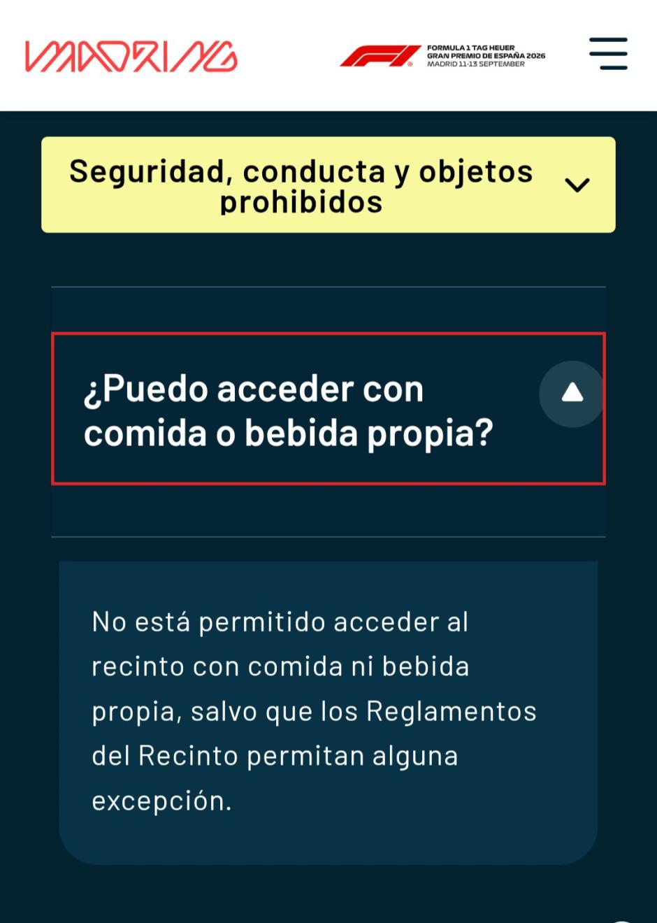 Las normas de la organización están clarísimas