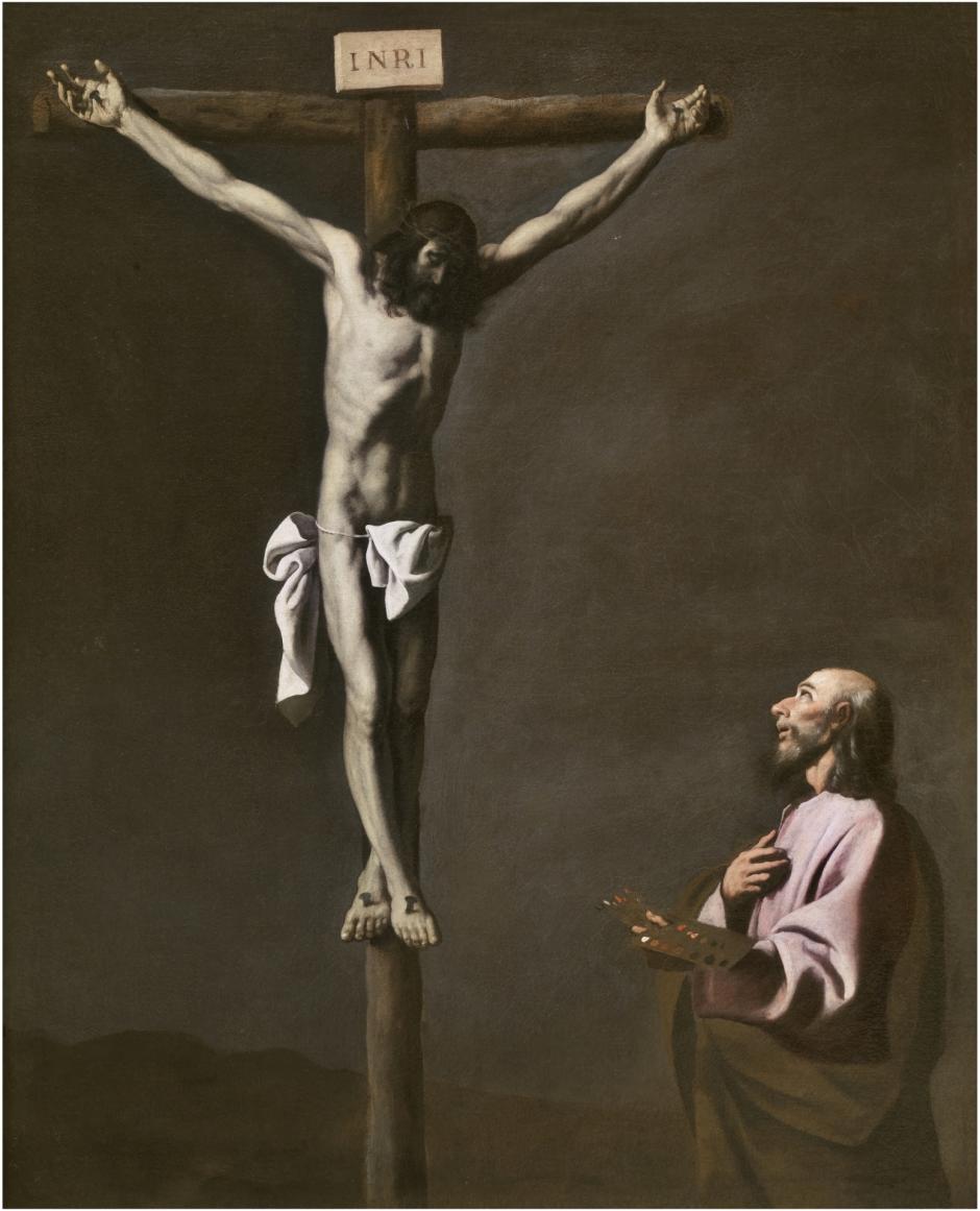 Francisco de Zurbarán — Cristo crucificado, con un pintor (1650)