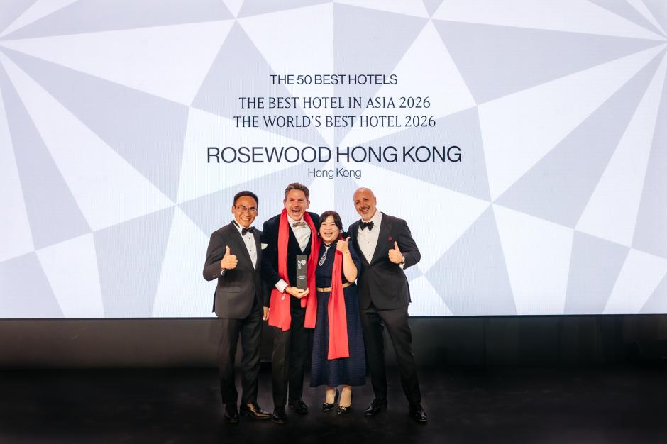 Equipo del Rosewood Hong Kong, los ganadores de la noche