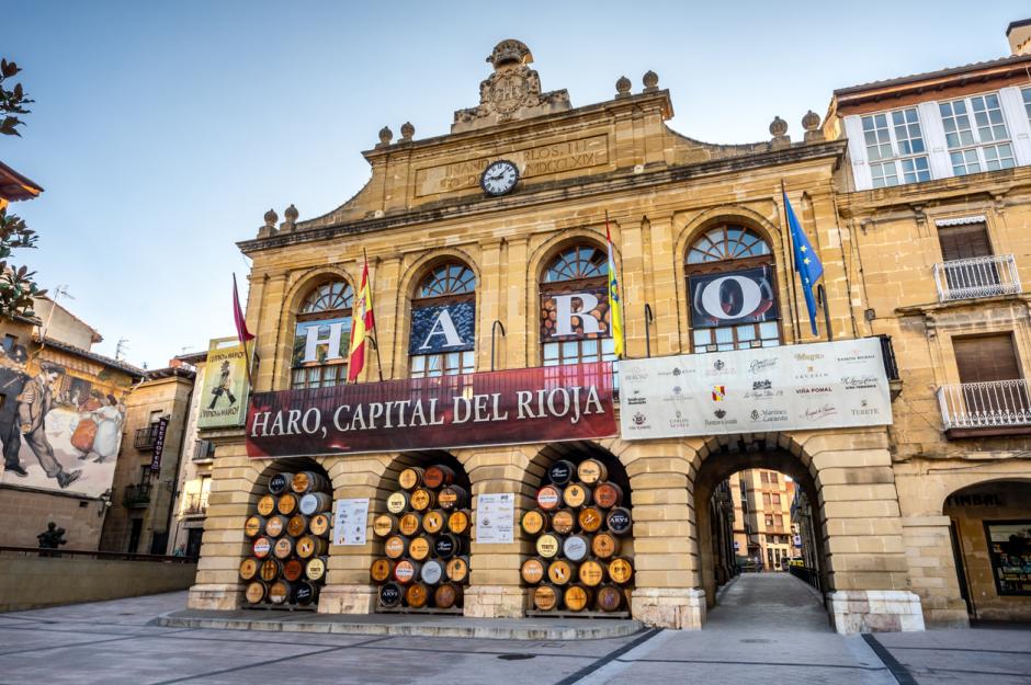 Plaza de la Paz en el pueblo medieval de Haro, La Rioja