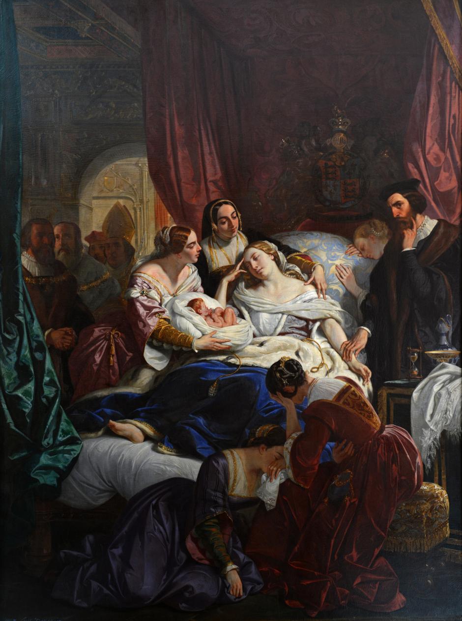 Un cuadro de 1847 del artista francés Eugène Devéria (1808-1865) que representa la trágica muerte de Juana