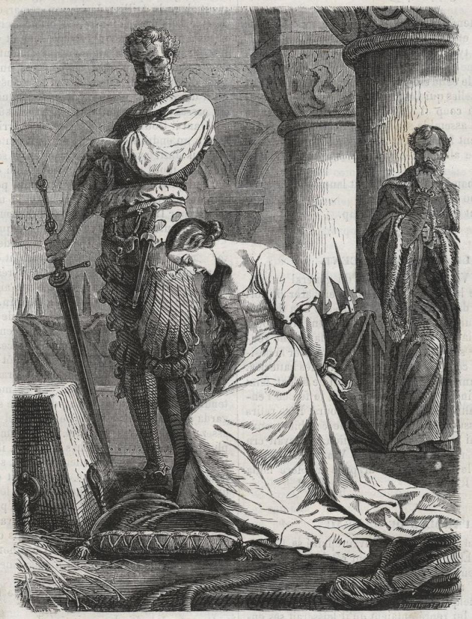 Grabado de la ejecución de Catalina Howard