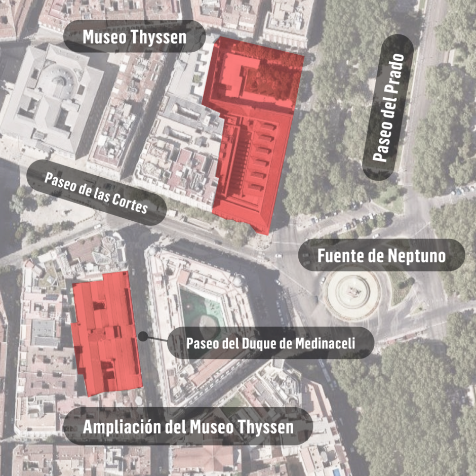 Localización de la ampliación del Museo Thyssen