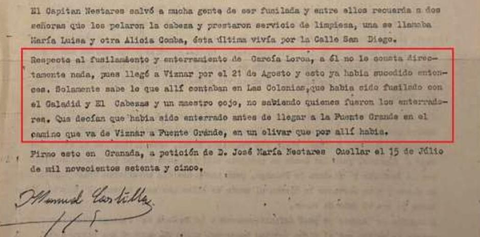 Fragmento de la carta de Manolillo el Comunista