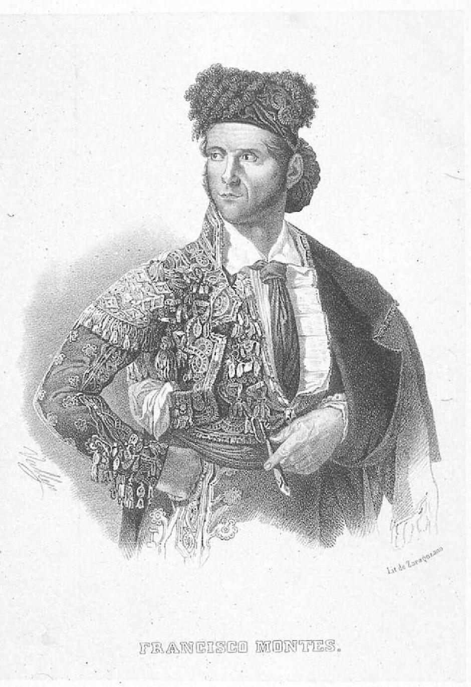 Francisco Montes "Paquiro", litografía de José Vallejo y Galeazo