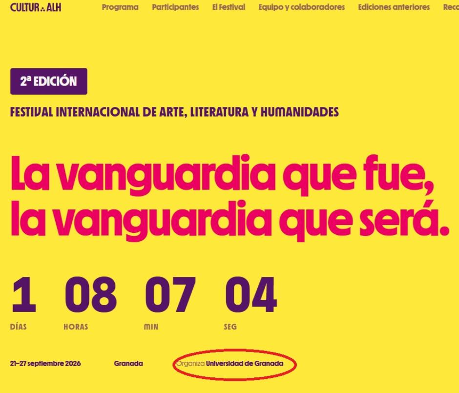 La Universidad de Granada figura como organizadora del evento en su web