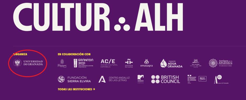 Otra captura donde se ve que la Universidad de Granada es la organizadora del festival
