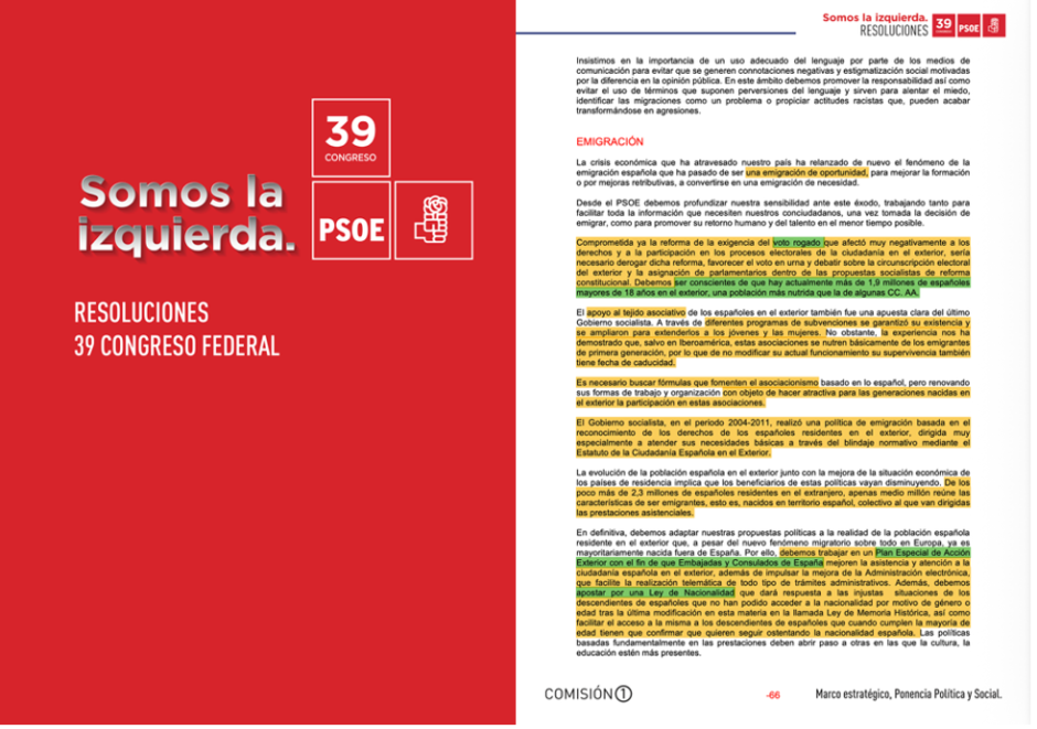 Resoluciones del 39 Congreso Federal del PSOE