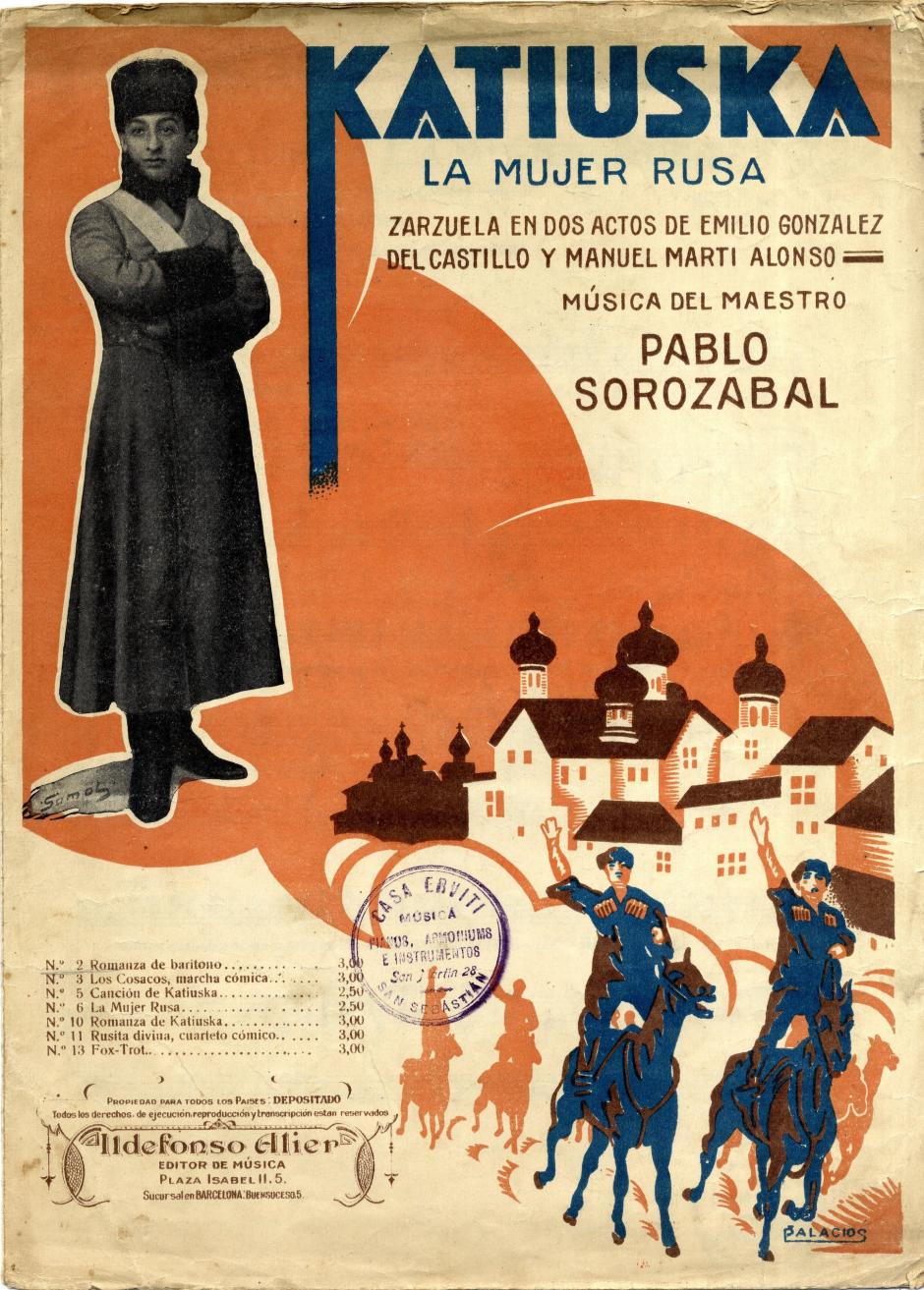 Cartel de la zarzuela 'Katiuska, la mujer rusa'