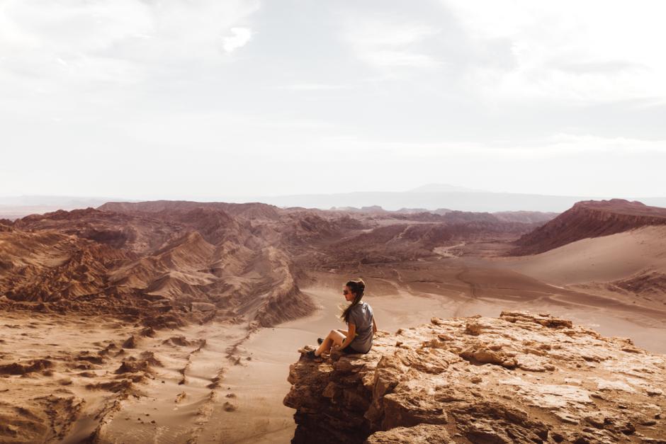Atardecer en un cañón del desierto de Atacama