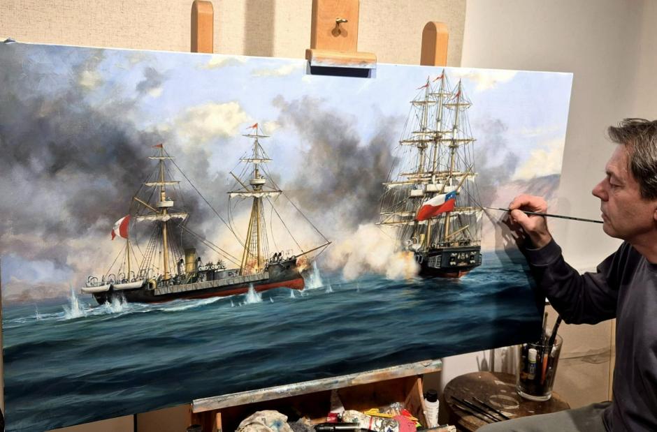 Ferrer-Dalmau pinta la Batalla de Iquique