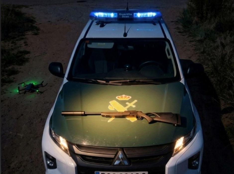 Un rifle usado por un furtivo en León