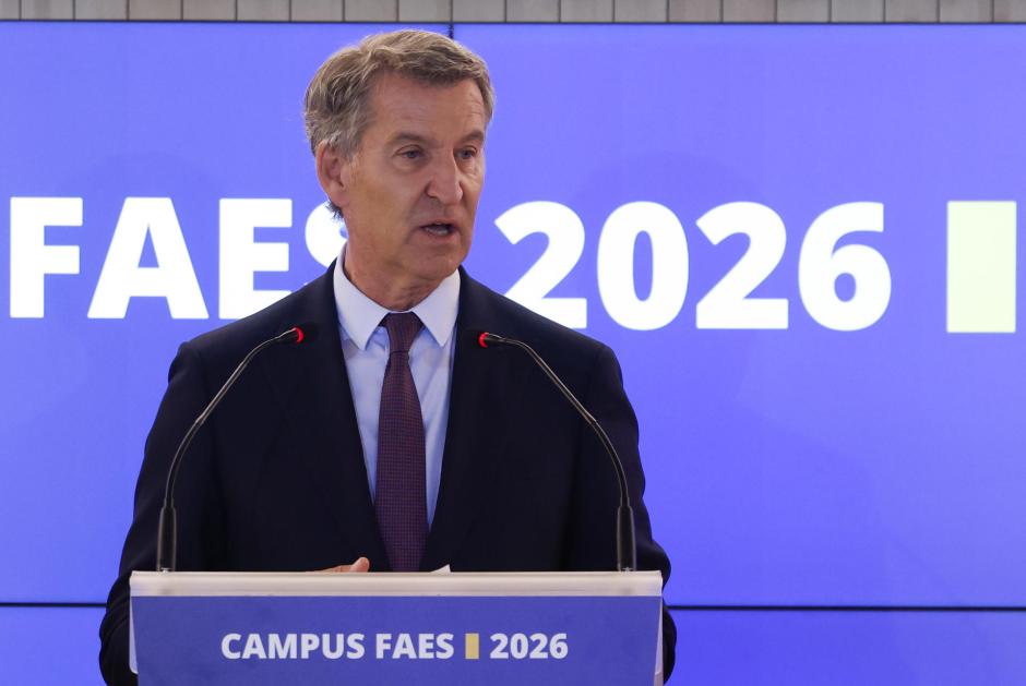 El presidente del PP, Alberto Núñez Feijóo, interviene en la clausura del Campus FAES 2026