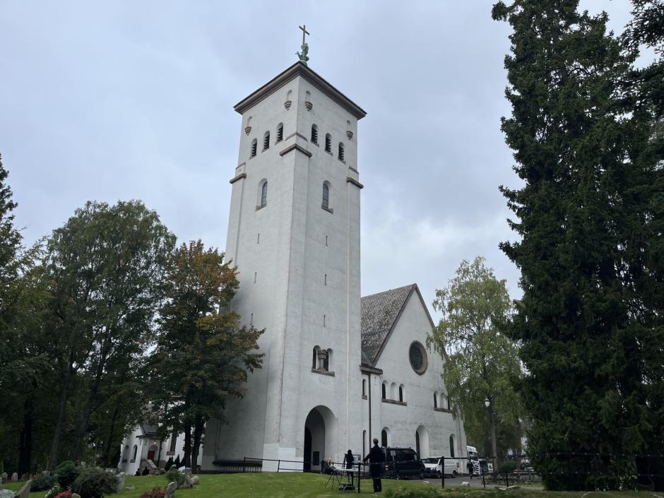 La iglesia de Ris de Oslo, en la que se celebró el funeral de la Princesa Astrid
